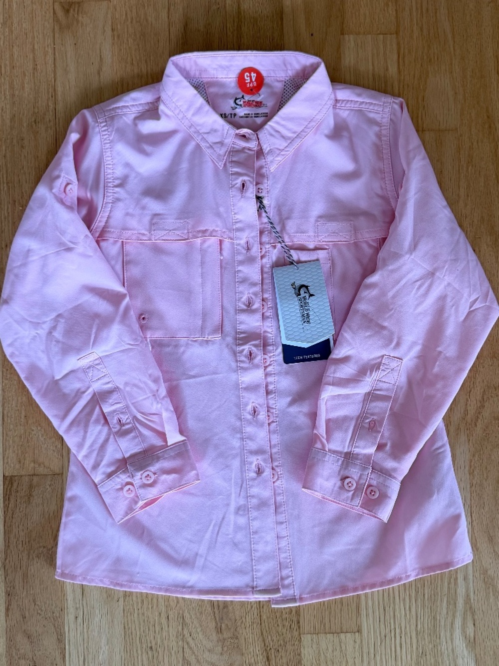 WORLD WIDE SPORTSMAN PINK GIRLS XS FISHING SPORT SUMMERLAND LONG SLEEVE SHIRT